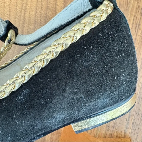 Girl's Empress Noir Suede Bow Mary Jane Dress Flats. Euro Size 30 / US 1… - Picture 12 of 15